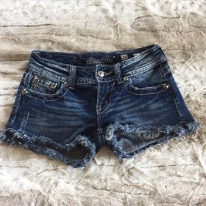 🌟MISS ME SEQUIN AND FRAYED JEAN SHORTS🌟